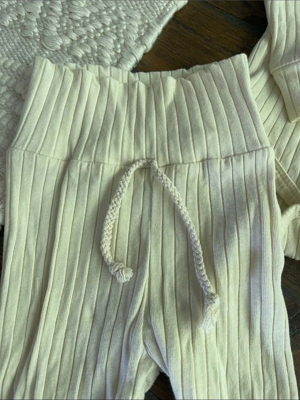 Ribbed Two-Piece Baby Set — Cream